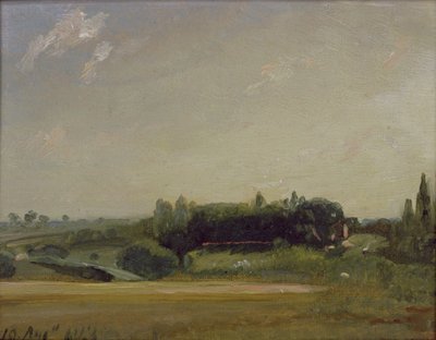 Uitzicht richting de pastorie, East Bergholt door John Constable