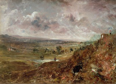 Uitzicht op Hampstead Heath door John Constable