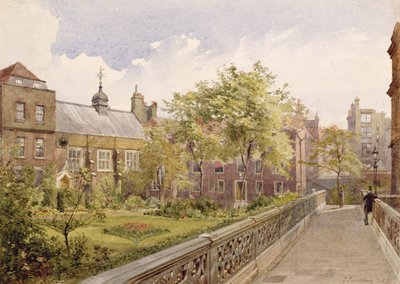 Staple Inn Hall vanuit de Tuin, 1882 door John Crowther