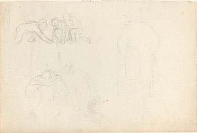 Blad met Studies door John Flaxman