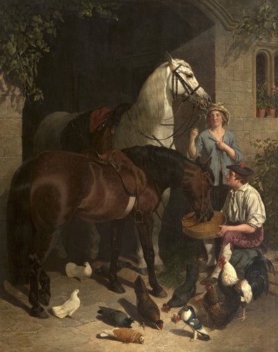 De paarden voeren door John Frederick Herring Senior