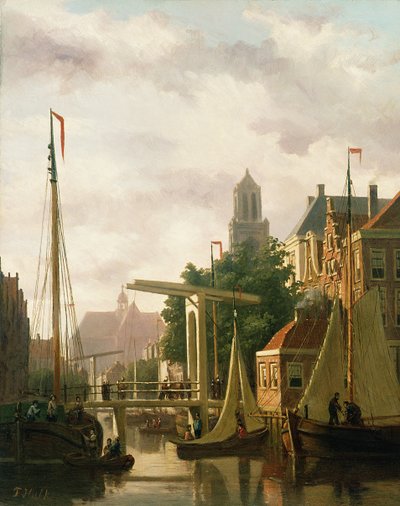 Een kanaal in Amsterdam door John Frederick Hulk