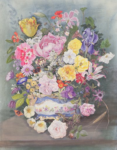 Bloemen in een Sevres Jardiniere door John Gubbins