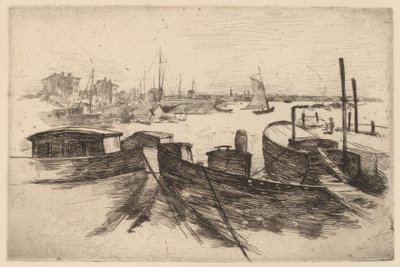 De haven, Bridgeport door John Henry Twachtman