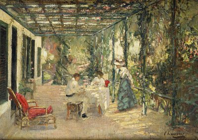 Ontbijt op het terras door John Lavery