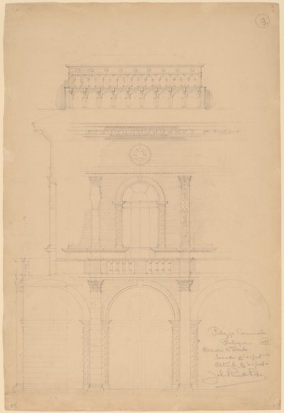 Palazzo Communale, Bologna door John Russell Pope