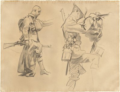 Studies voor "Gassed" (recto) door John Singer Sargent