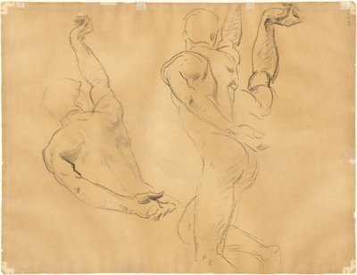 Studies van Mannelijke Naakten [verso] door John Singer Sargent