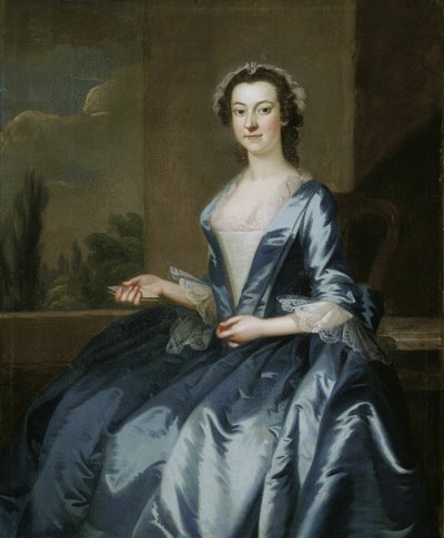 Portret van een vrouw, 1749 door John Wollaston