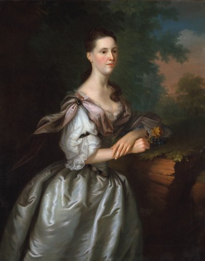 Mevrouw Samuel Cutts, ca. 1762-63 door Joseph Blackburn