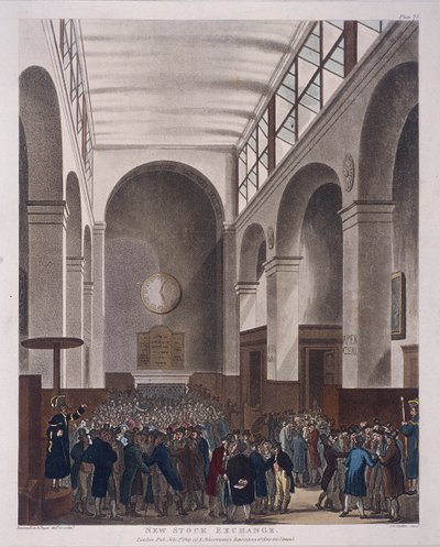 Beurs, Bartholomew Lane, Londen door Joseph Constantine Stadler