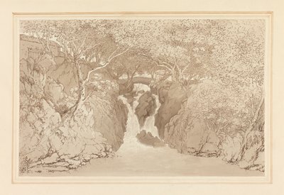 Lagere waterval Rydal door Joseph Farington