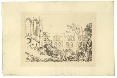 Rivaux Abbey door Joseph Mallord William Turner