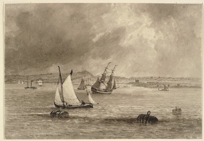 Schepen voor de kust door Joseph Murray Ince