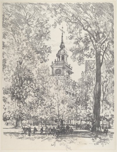 Onafhankelijkheidsplein en het Staatshuis door Joseph Pennell