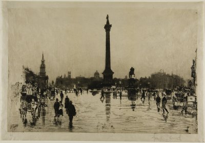 Nelson Monument, Trafalgar Square, Londen door Joseph Pennell