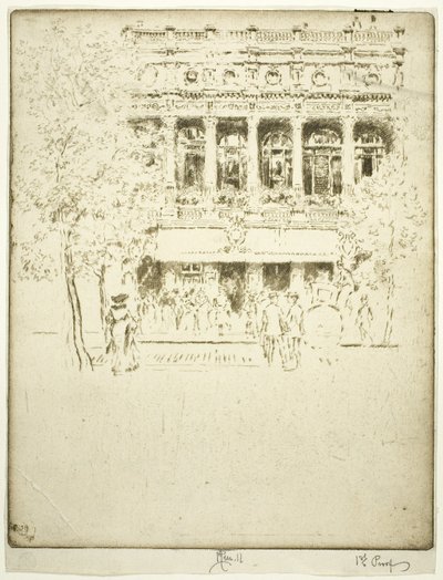 Het Garrick Theater door Joseph Pennell