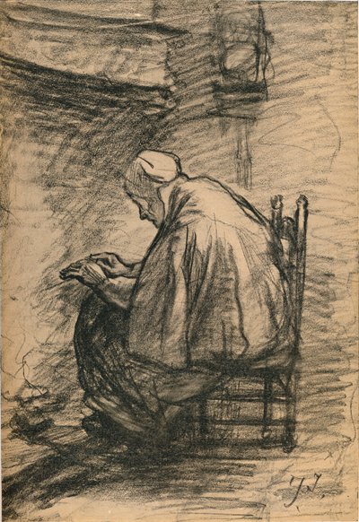 Studie voor Geëerde Oude Leeftijd ca. 1881 door Jozef Israëls