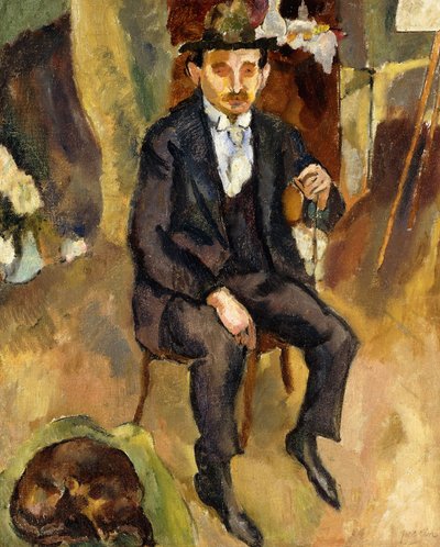 Man en Hond door Jules Pascin