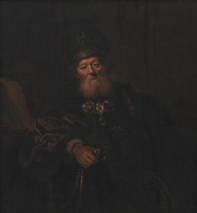 Aäron als hogepriester door Karel van III Mander