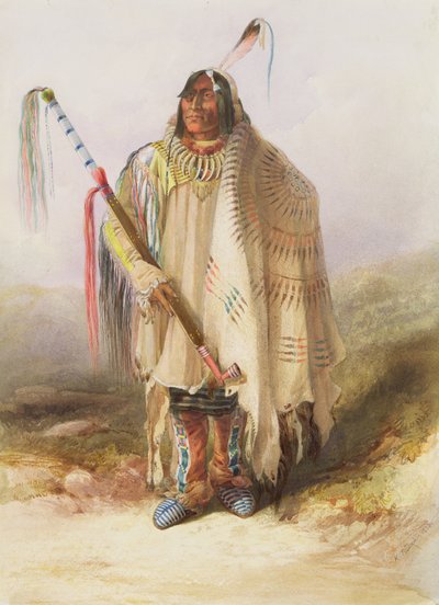 Pehriska-Ruhpa, Hidatsa krijger door Karl Bodmer