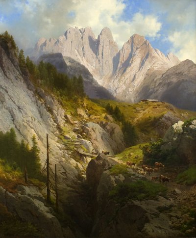 Berglandschap in de Tirol door Karl Millner