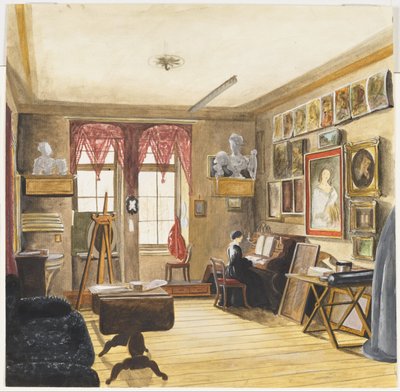 Atelier van de kunstenaar in Berlijn door Karl Wilhelm Streckfuss