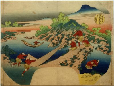 De rivier Minobu in de provincie Kai door Katsushika Hokusai