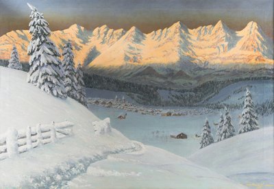 Winterlandschap door Konstantin Alexandrovich Veshchilov