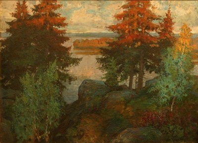 Herfstlandschap door Konstantin Ivanovich Gorbatov