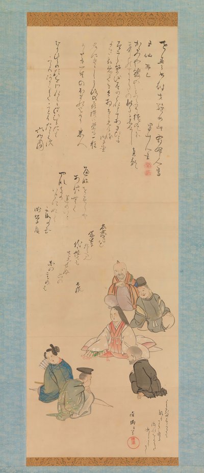 De Zes Poëtische Onsterfelijken, ca. 1810 door Kubo Shunman