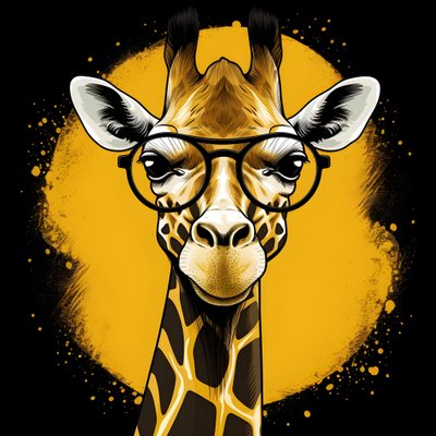 Giraffe met bril 4 door Kurt Heppke