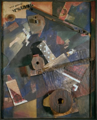 Constructie Merz. Ontwrichte krachten door Kurt Schwitters