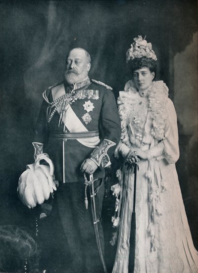 Koning Edward VII met koningin Alexandra, c1908 1911 door Lafayette