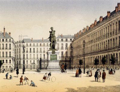 Piazza Cambronne in Nantes, Frankrijk door Leon Auguste Asselineau