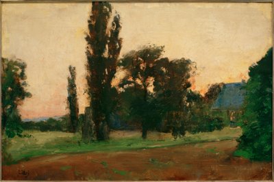 Avondstemming over Rijnlands landschap door Lesser Ury