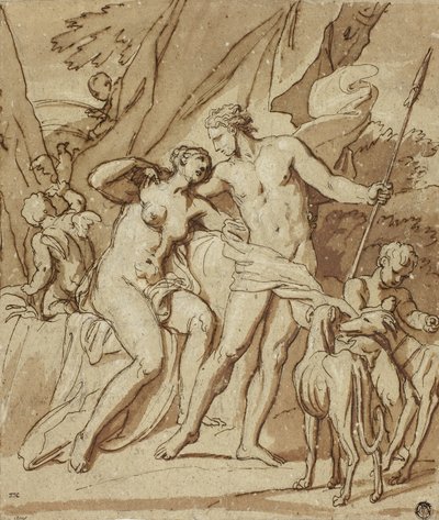 Venus en Adonis door Louis Cheron