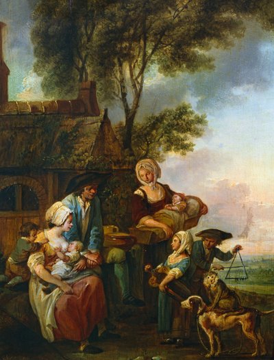 De draailierspeler door Louis Joseph (1731 98) Watteau