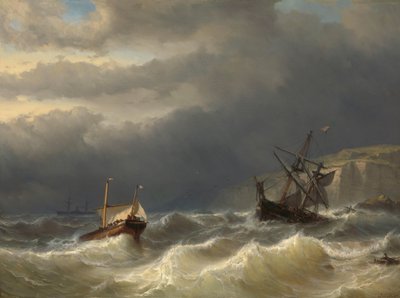 Storm in het Kanaal van Dover door Louis Meijer