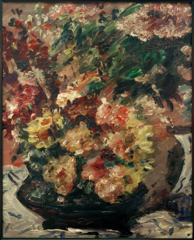 Bloemen in bronzen vaas door Lovis Corinth