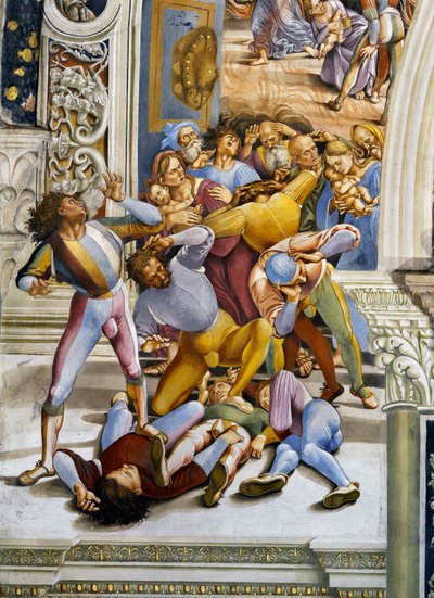 Apocalyps, uit Laatste Oordeel fresco cyclus door Luca Signorelli