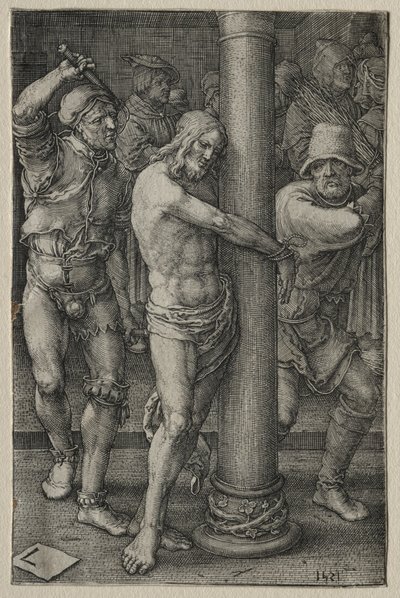 De Passie: De Geseling, 1521 door Lucas van Leyden