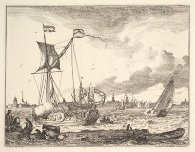 Havenscène door Ludolf Backhuysen I