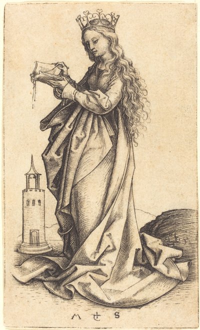 Sint Barbara door Martin Schongauer