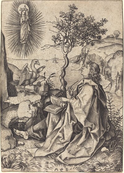 Sint Jan op Patmos door Martin Schongauer