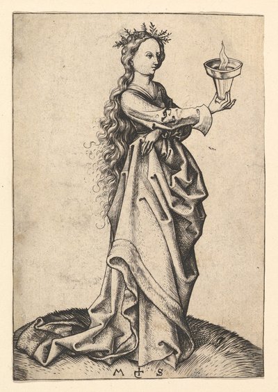 De derde wijze maagd, ca. 1435-1491 door Martin Schongauer