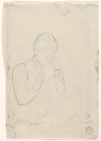 De Brief verso, 1890-1891 door Mary Cassatt