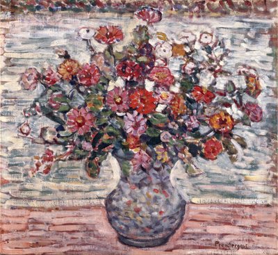 Bloemen in een vaas door Maurice Brazil Prendergast