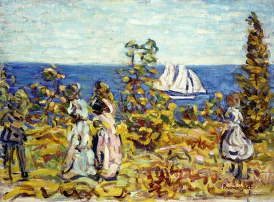 Het bekijken van de zeilboot, c.1907-1910 door Maurice Brazil Prendergast