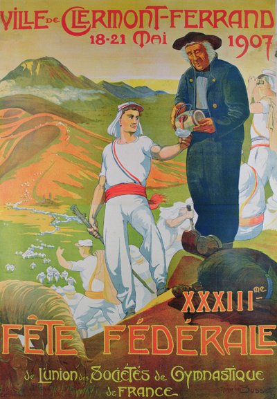 Fete Federale poster, mei 1907 door Maurice Busset